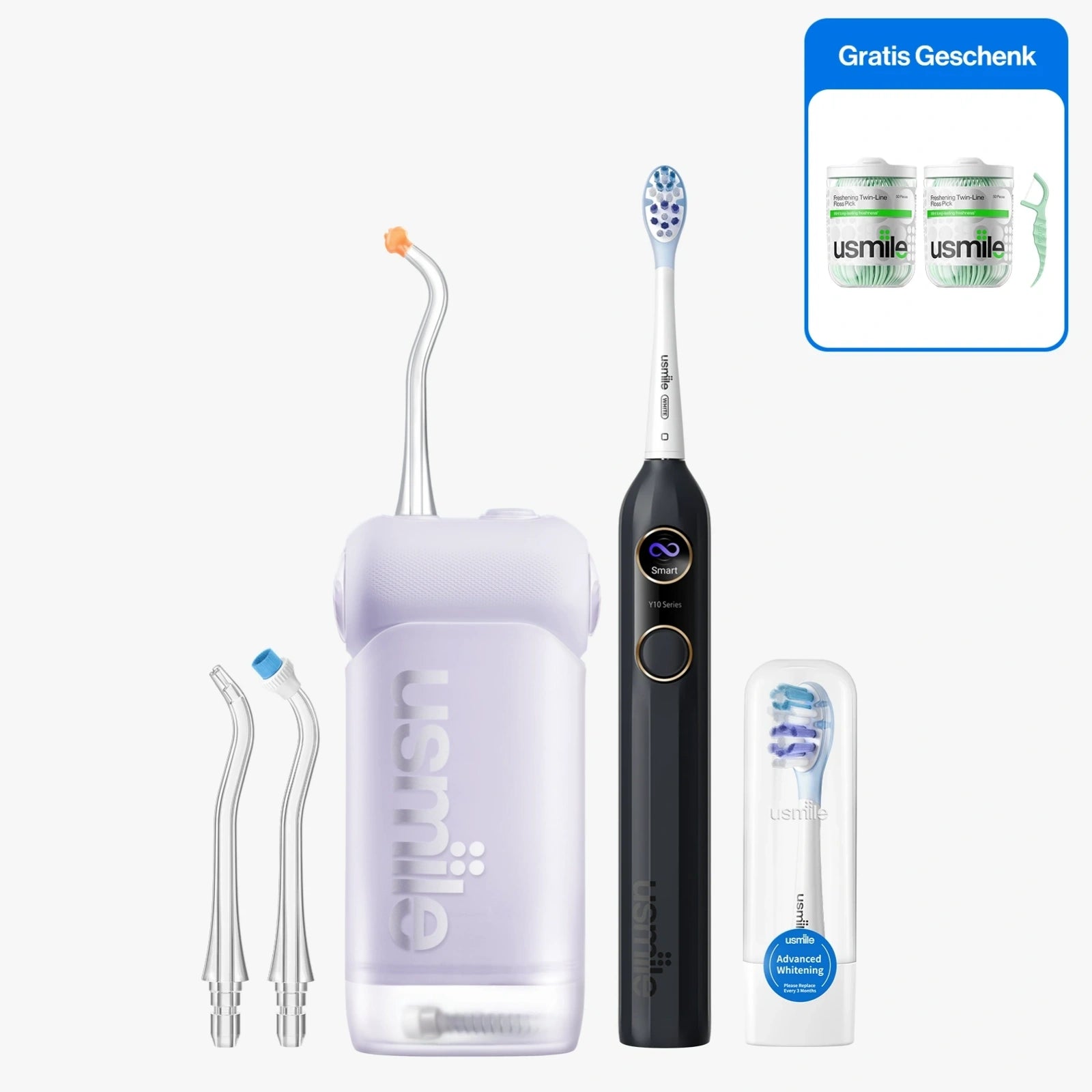 usmile C10 Tragbare Munddusche x Y10 Elektrische Zahnbürste
