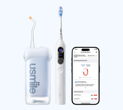 usmile Y20 PRO KI-Elektrische Zahnbürste x C10 Tragbare Munddusche